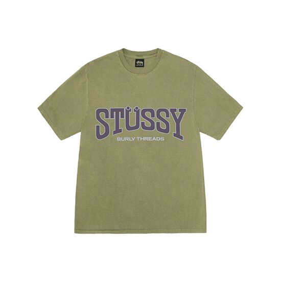 Burly Threads Stussy T Shirt Green Burly Threads Stussy T-shirt Vert