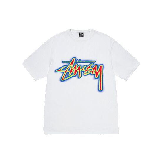 Thermal Stock Stussy T Shirt White T-shirt thermique Stussy blanc
